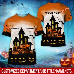 Custom Name Trucker Halloween Shirt, 3D Printed  Design, Perfect Gift for Husband, Dad, or Grandpa Who Drives Trucks