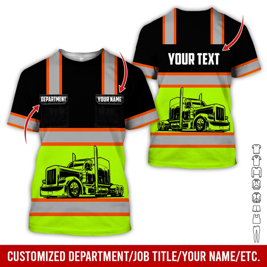 Custom Name Truck Driver Uniform, Personalized Work Shirt, Truck Driver Gift