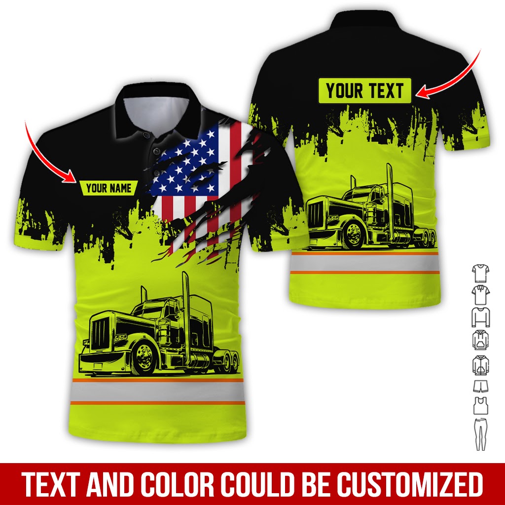 Custom Name Truck Driver Uniform, Personalized Shirt, 3D Printed Graphics