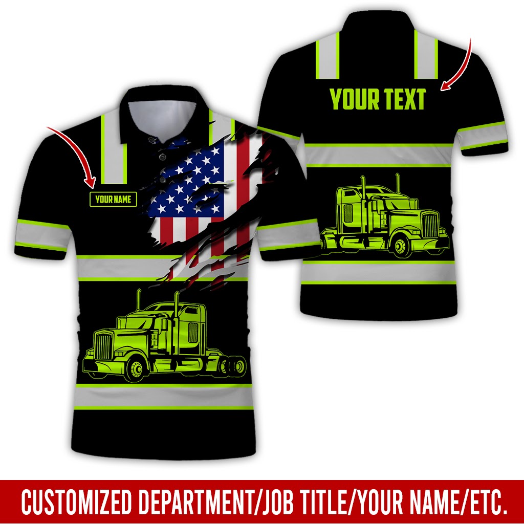 Custom Name Love Semi Truck Clothes, Personalized Truck Driver Apparel