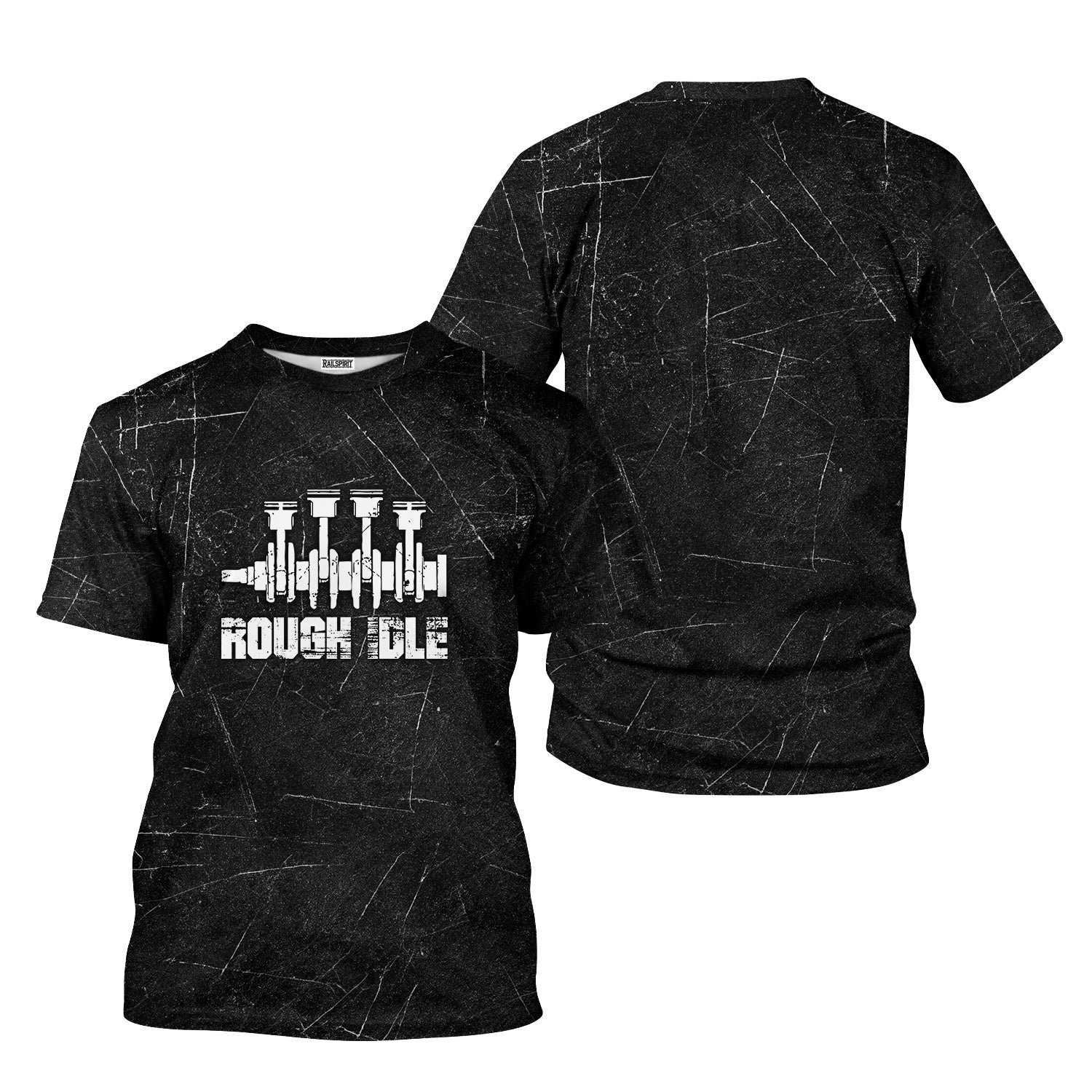 Rough Idle Mechanic Shirt, Car Engine Graphic Tee for Auto Enthusiasts, Car Lovers, and Gearheads, Unique Engine Design Shirt for Men & Women