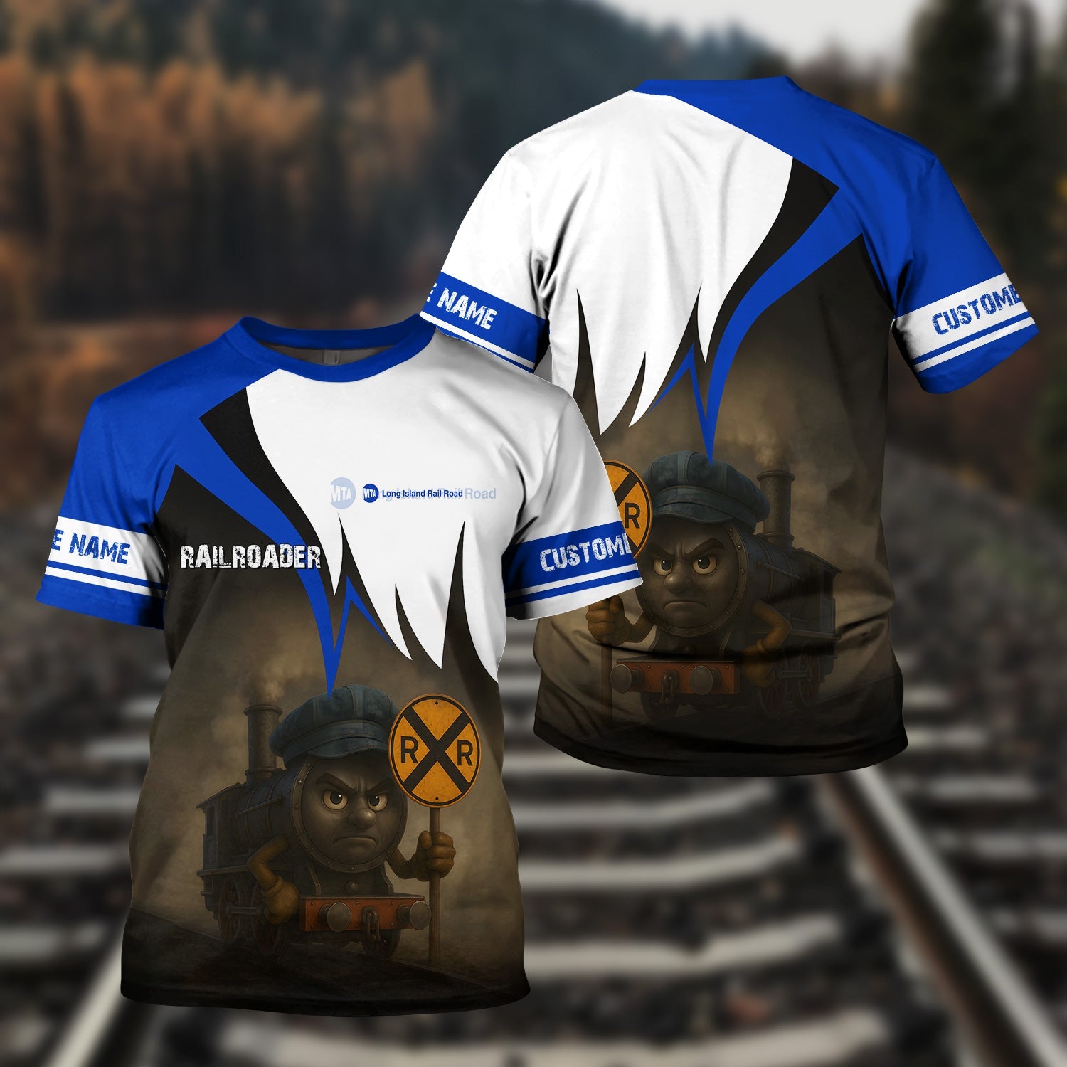 Railspirit Personalized Long Island Railroad T-Shirt Angry Train Shirt Gift Idea For Train Lover