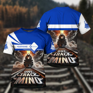 Railspirit Personalized Long Island Railroad T Shirt One Track Mind Train Printed Shirt