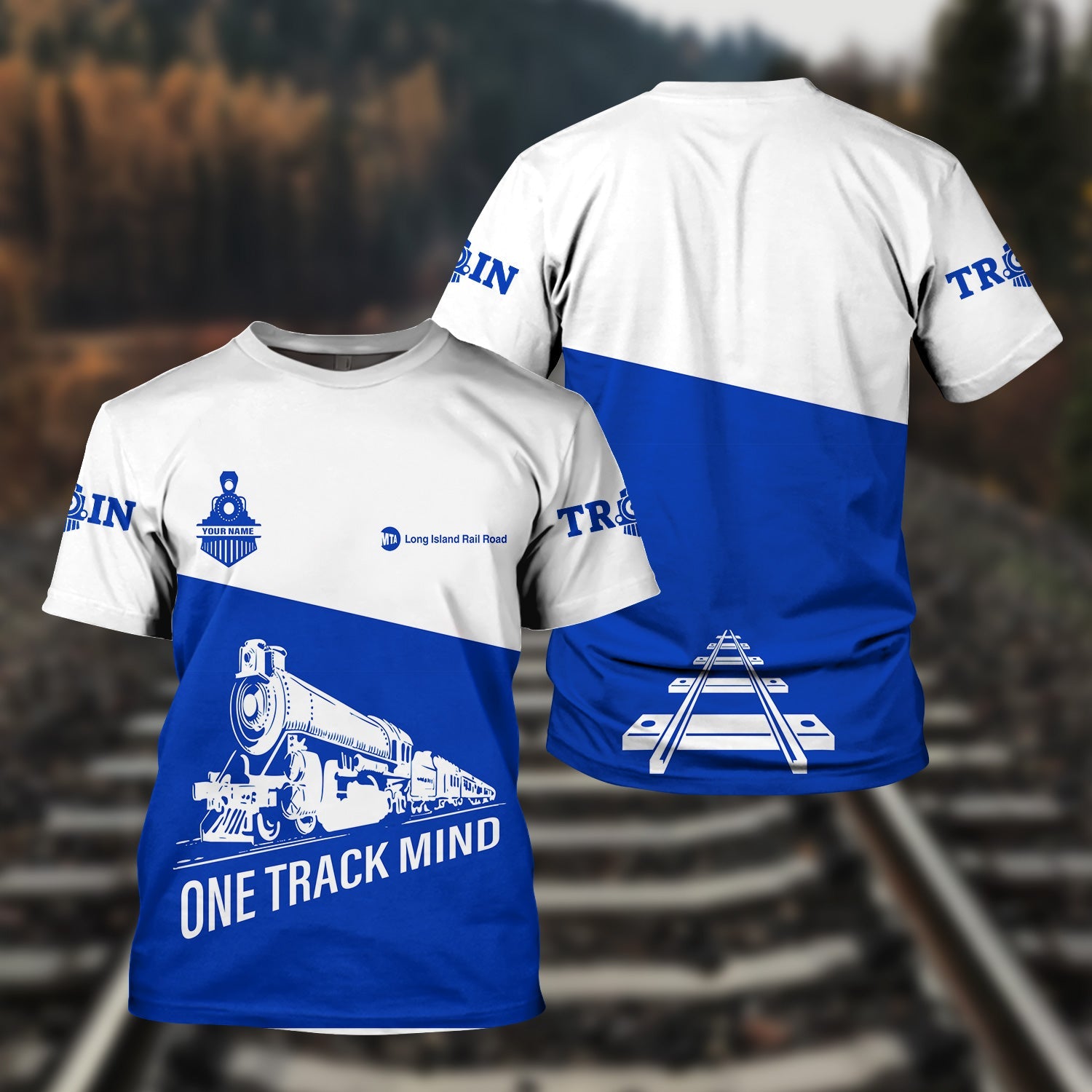 Railspirit Personalized Long Island Railroad T Shirt One Track Mind Unisex Train Shirt Gift Idea For Train Lover