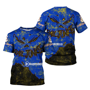 Railspirit Personalized Long Island Railroad T-Shirt Torn Graphic Style Train Shirt For Rail Junkie