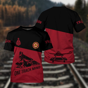 Railspirit Personalized Chicago Great Western Railroad T Shirt One Track Mind Unisex Train Shirt Gift Idea For Train Lover