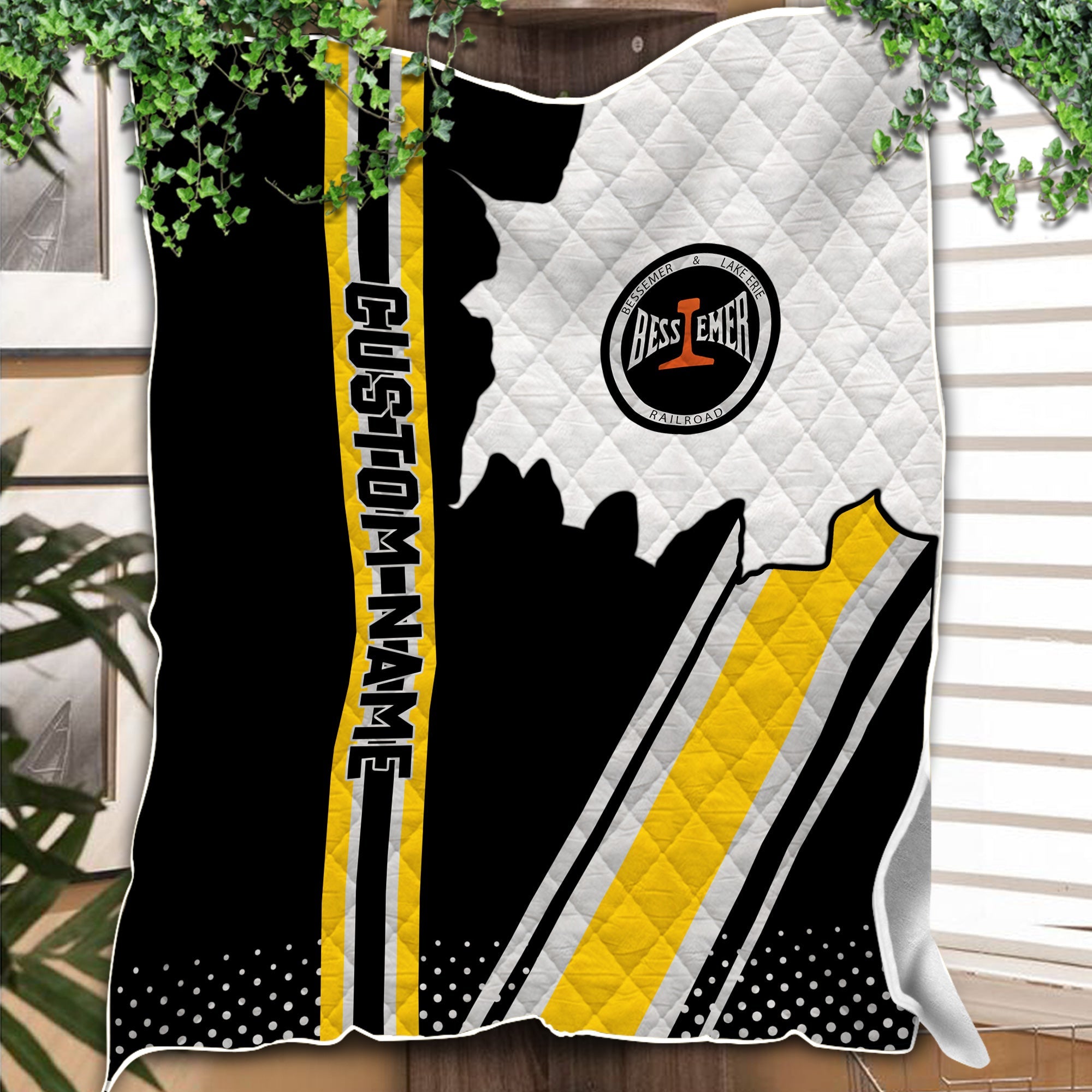 Railspirit Personalized Bessemer And Lake Erie Railroad Premium Quilts Vintage All Over Printed Premium Quilts