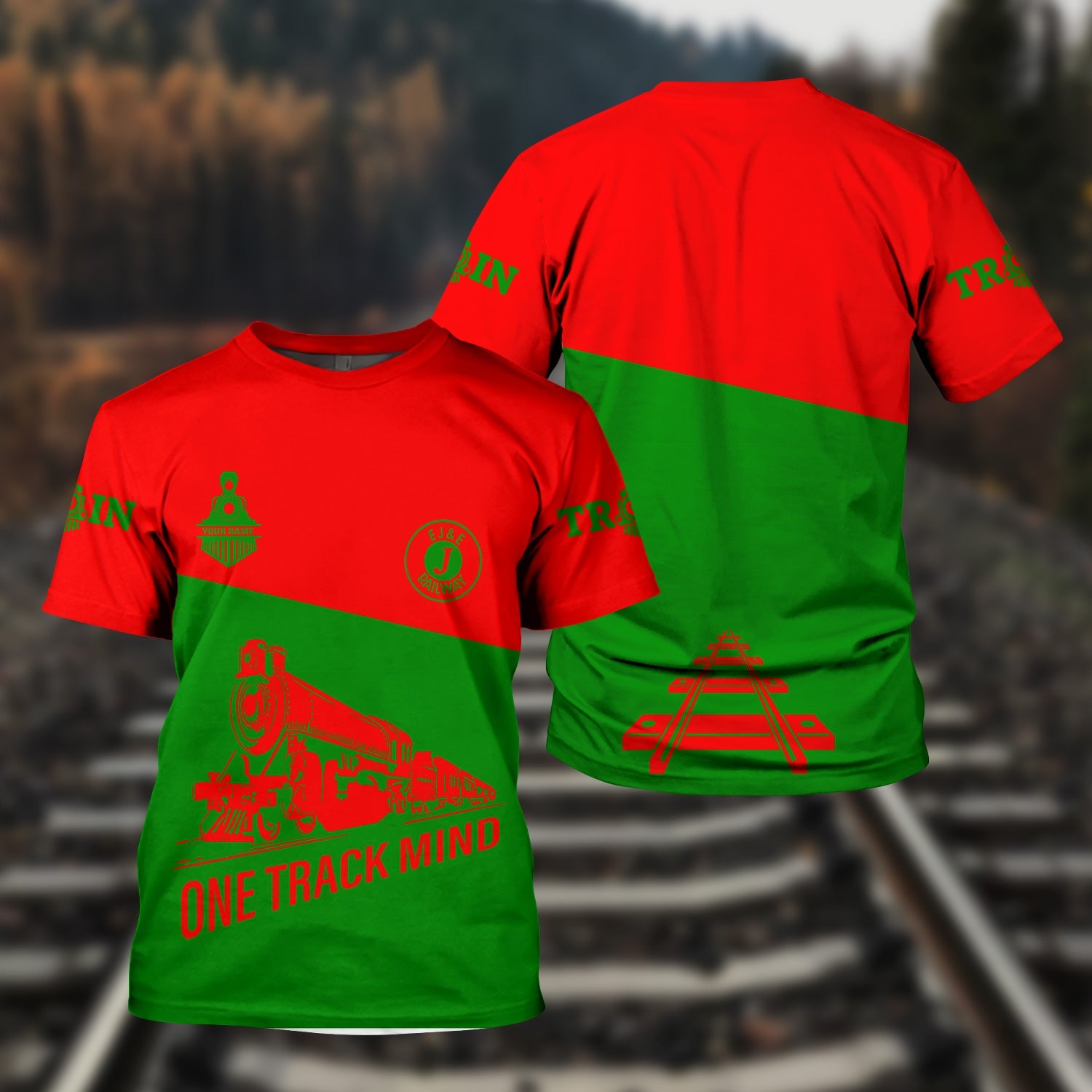 Railspirit Personalized Elgin Joliet And Eastern Railroad T Shirt One Track Mind Unisex Train Shirt Gift Idea For Train Lover