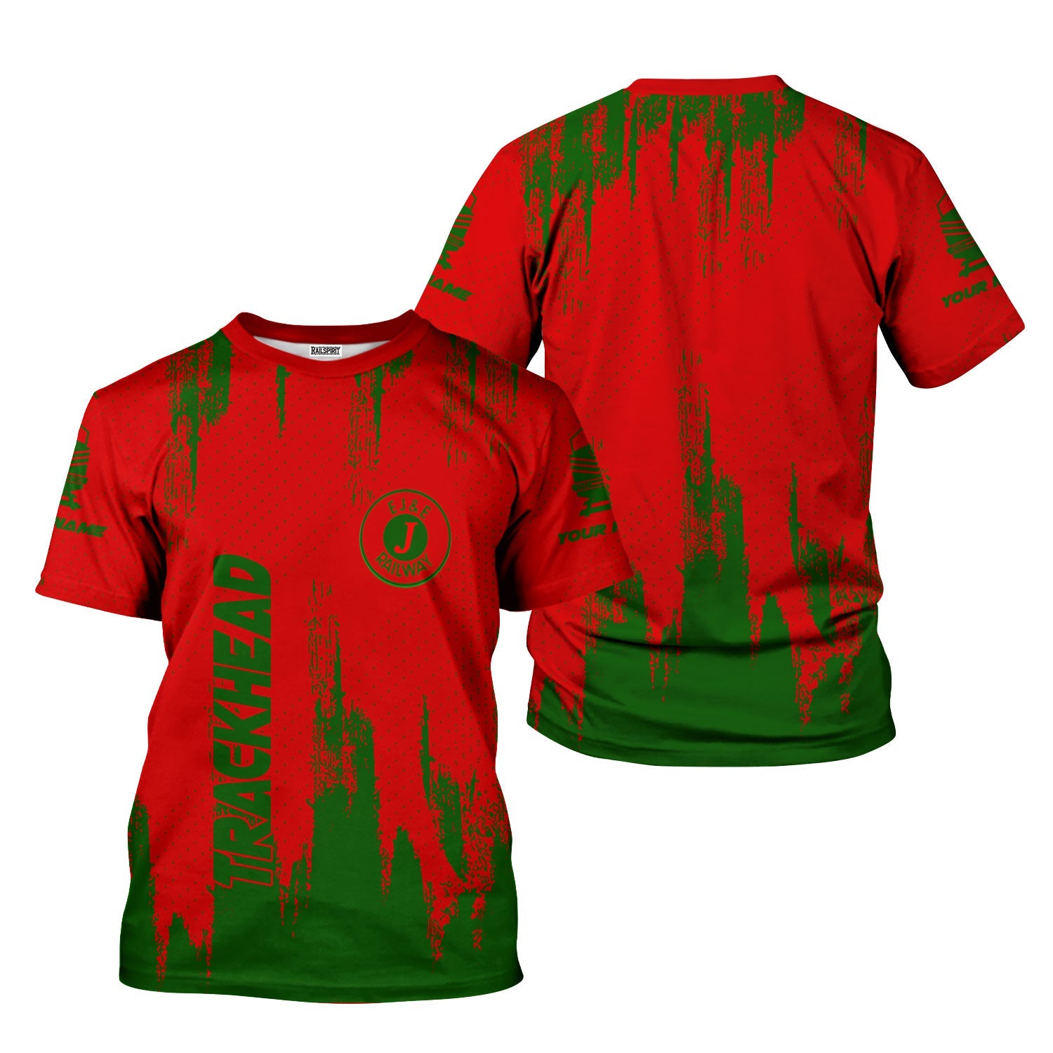 Railspirit Personalized Elgin Joliet And Eastern Railroad T-Shirt Paint Impact Design Train Shirt for Trackhead