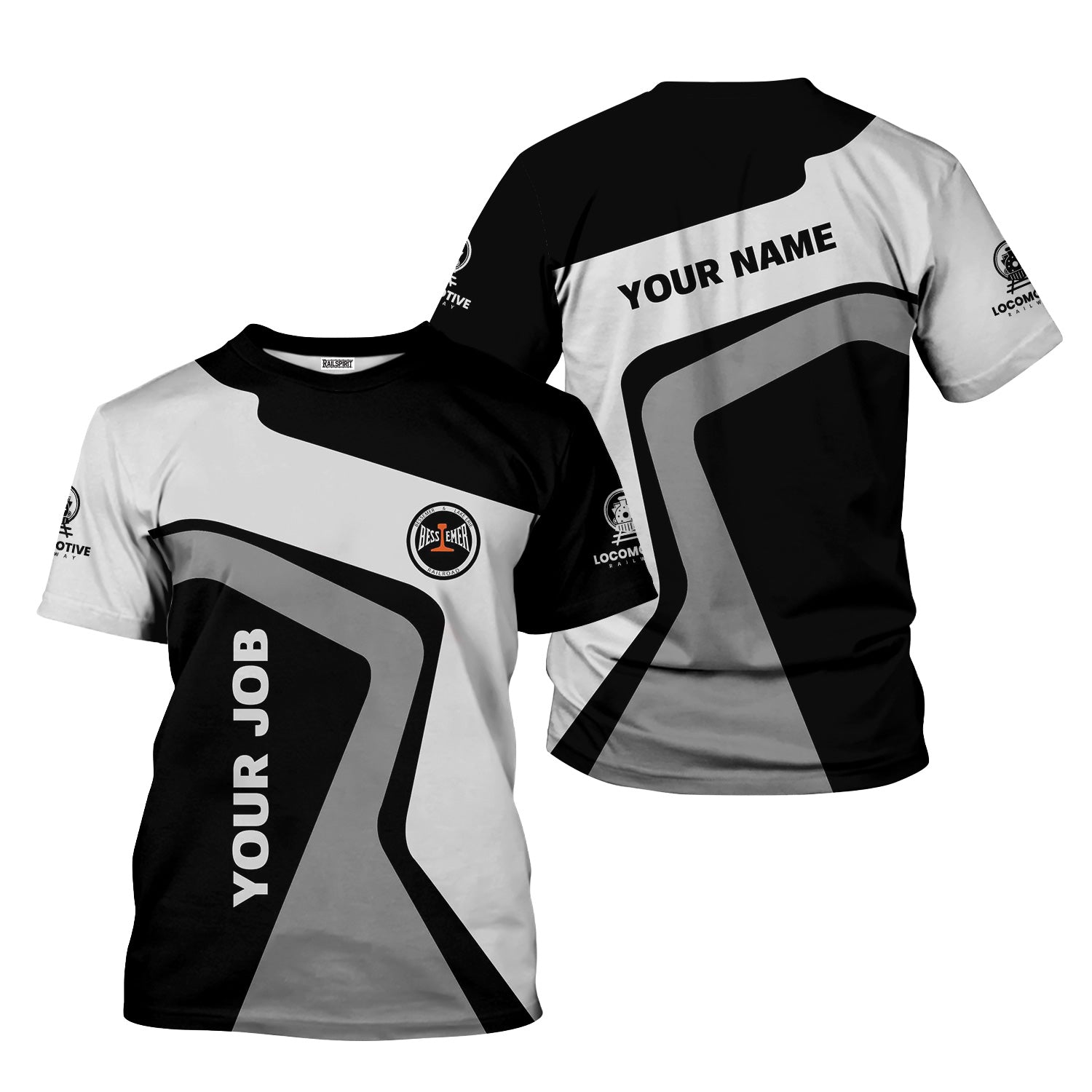 Railspirit Personalized Bessemer And Lake Erie Railroad T-Shirt Unique Design with Custom Job Position Train Shirt