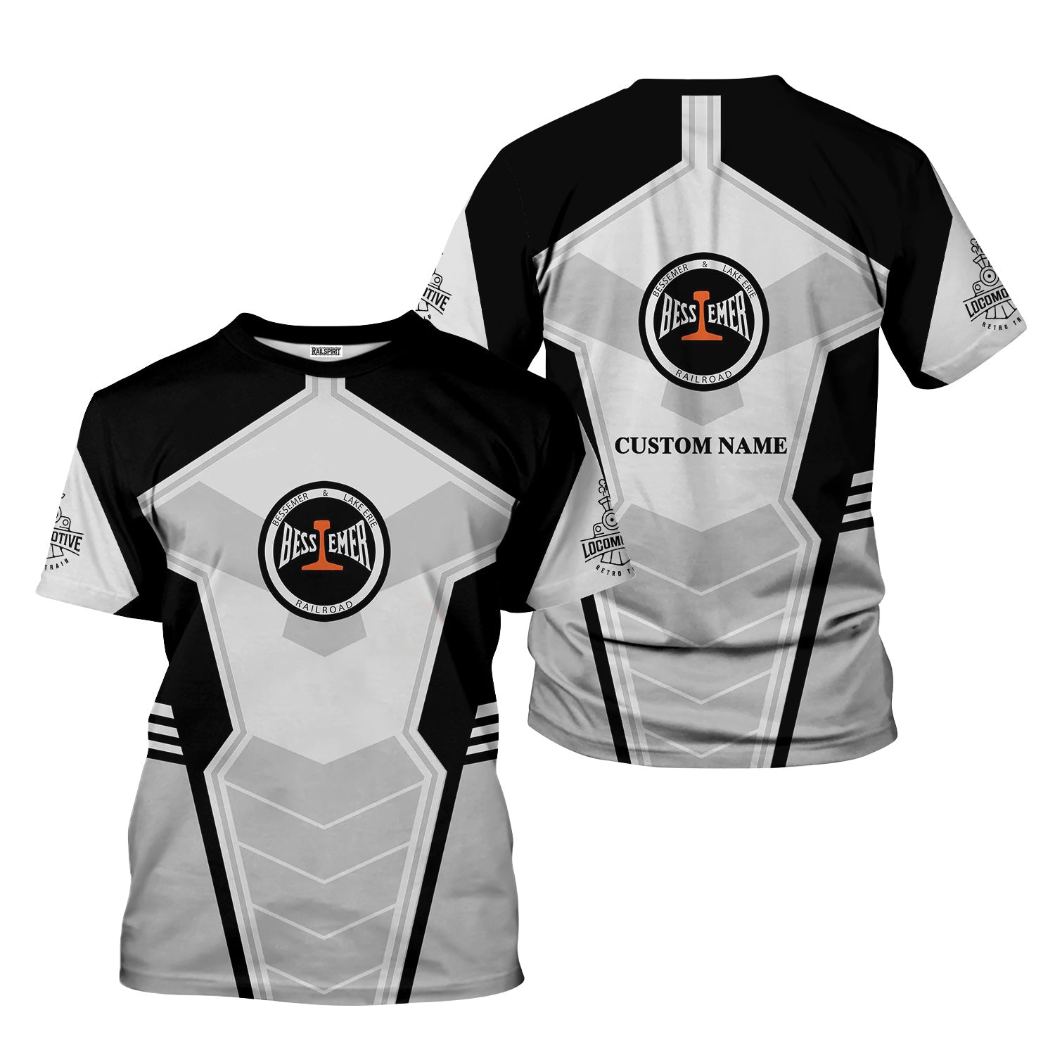 Railspirit Personalized Bessemer And Lake Erie Railroad T-Shirt Engine-Inspired Style Train Shirt for Railroad Fanatic