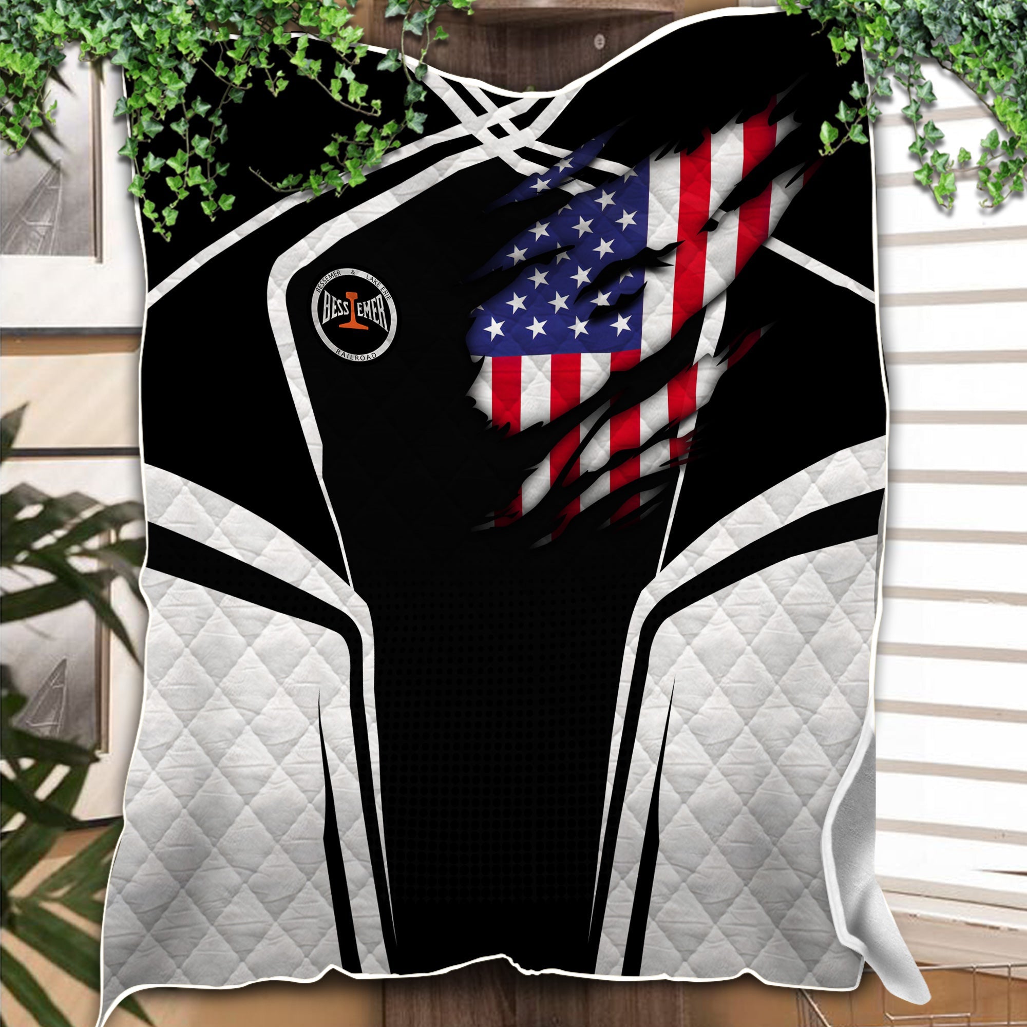 Railspirit Personalized Bessemer And Lake Erie Railroad Premium Quilts American Vintage All Over Printed Premium Quilts