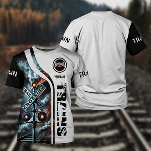 Railspirit Custom Name Bessemer And Lake Erie Railroad T Shirt Railroad Crossing Sign Train Shirt All Over Print