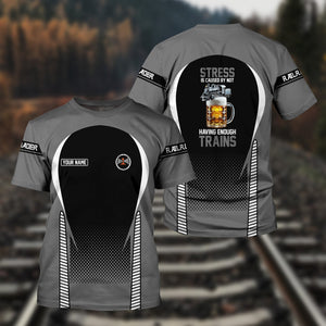 Railspirit Personalized Bessemer And Lake Erie Railroad T Shirt Stress Is Caused By Not Having Enough Trains Shirt All Over Print