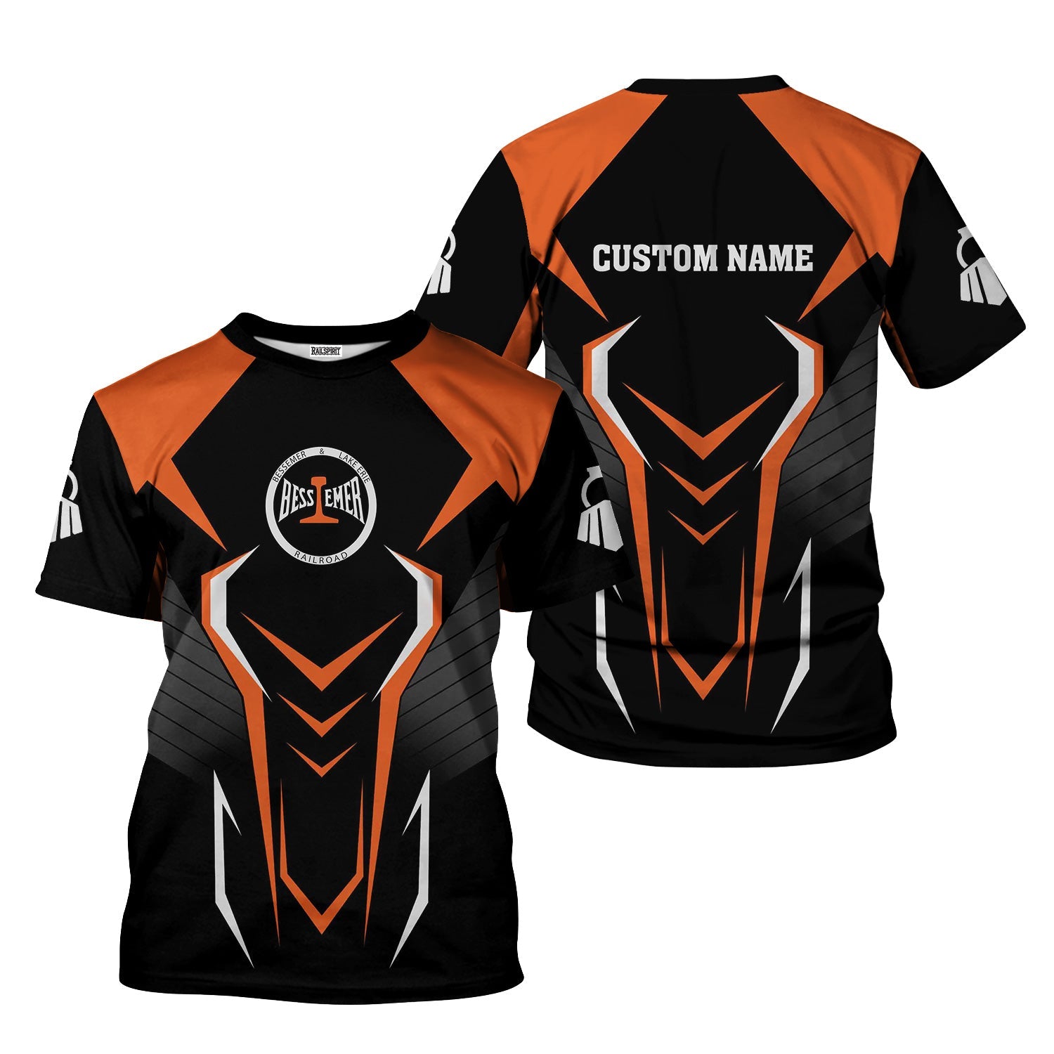 Railspirit Personalized Bessemer And Lake Erie Railroad T-Shirt Dynamic Design Style Perfect Shirt for Train Enthusiasts