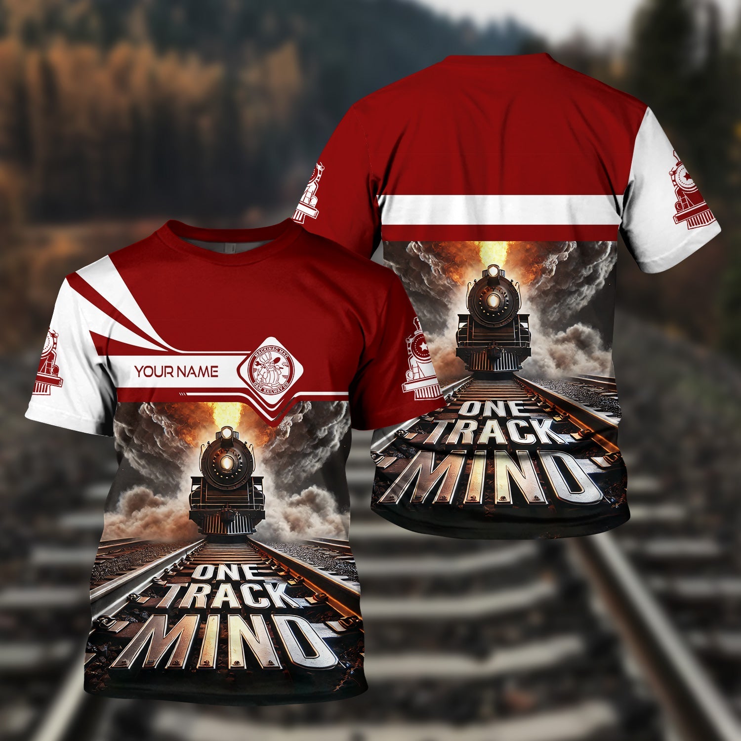 Railspirit Personalized Detroit & Mackinac Railroad T Shirt One Track Mind Train Printed Shirt