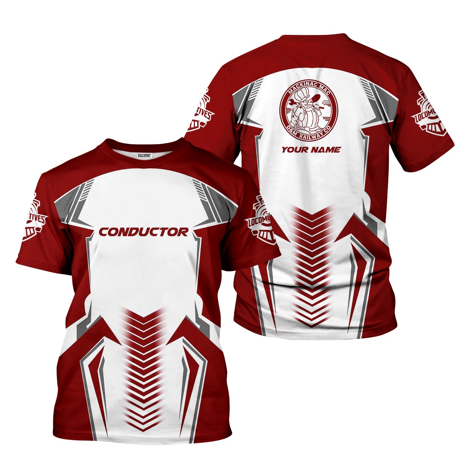 Railspirit Personalized Detroit & Mackinac Railroad T-Shirt Standout Style with Custom Position Train Shirt