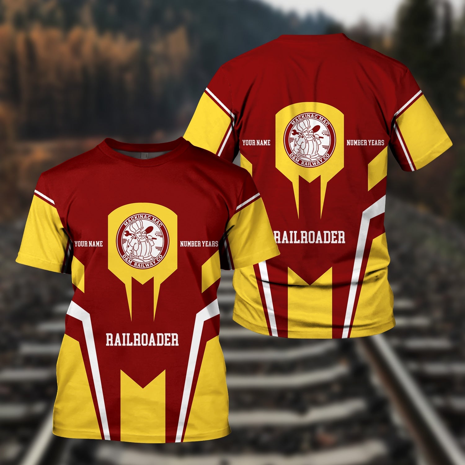 Railspirit Personalized Detroit & Mackinac Railroad T-Shirt Custom Year Railroader Shirt Gift Idea For Train Lover