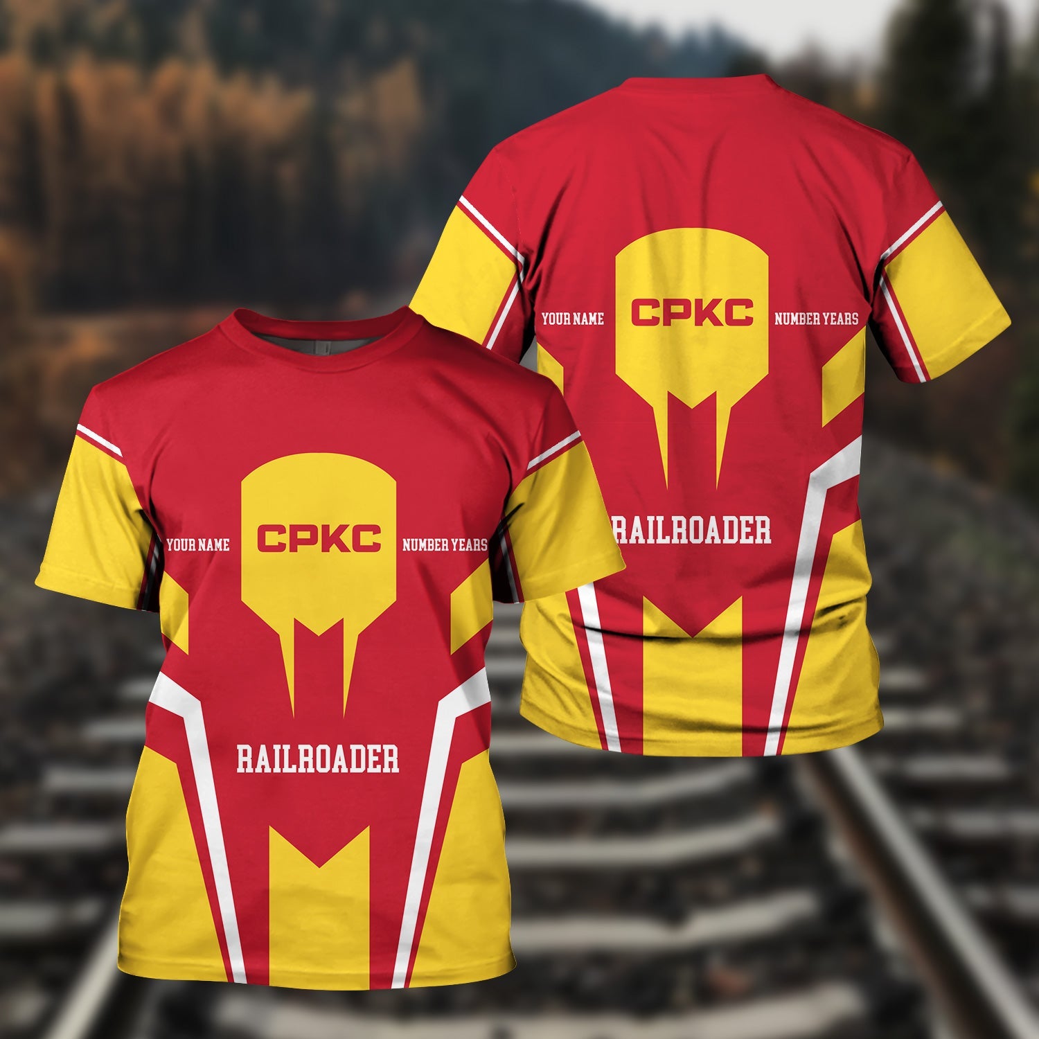 Railspirit Personalized Canadian Pacific Kansas City T-Shirt Custom Year Railroader CPKC Shirt Gift Idea For Train Lover