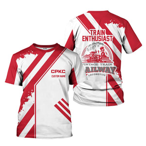 Railspirit Personalized Canadian Pacific Kansas City T-Shirt Locomotive Design CPKC Train Shirt for Train Enthusiast