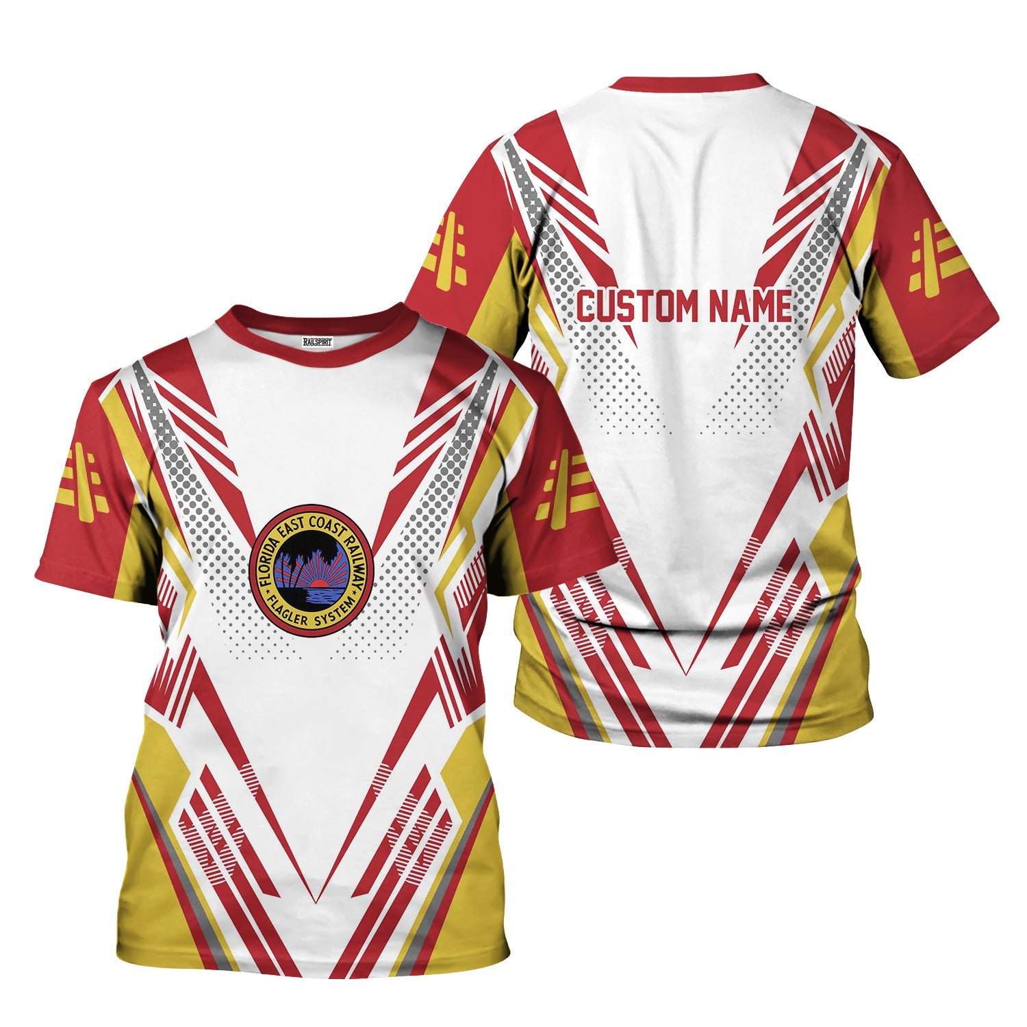 Railspirit Personalized Florida East Coast Railway T-Shirt Railroad Tribute Design Train Shirt for Train Lovers