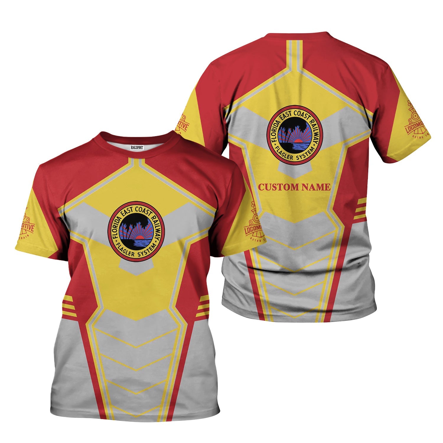 Railspirit Personalized Florida East Coast Railway T-Shirt Engine-Inspired Style Train Shirt for Railroad Fanatic