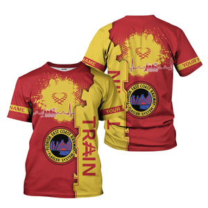 Railspirit Personalized Florida East Coast Railway T-Shirt Engine Heartbeat and Track Love Style Shirt Gift Idea For Train Lovers