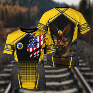 Railspirit Personalized Alaska Railroad T Shirt American Eagle Vintage Train Shirt