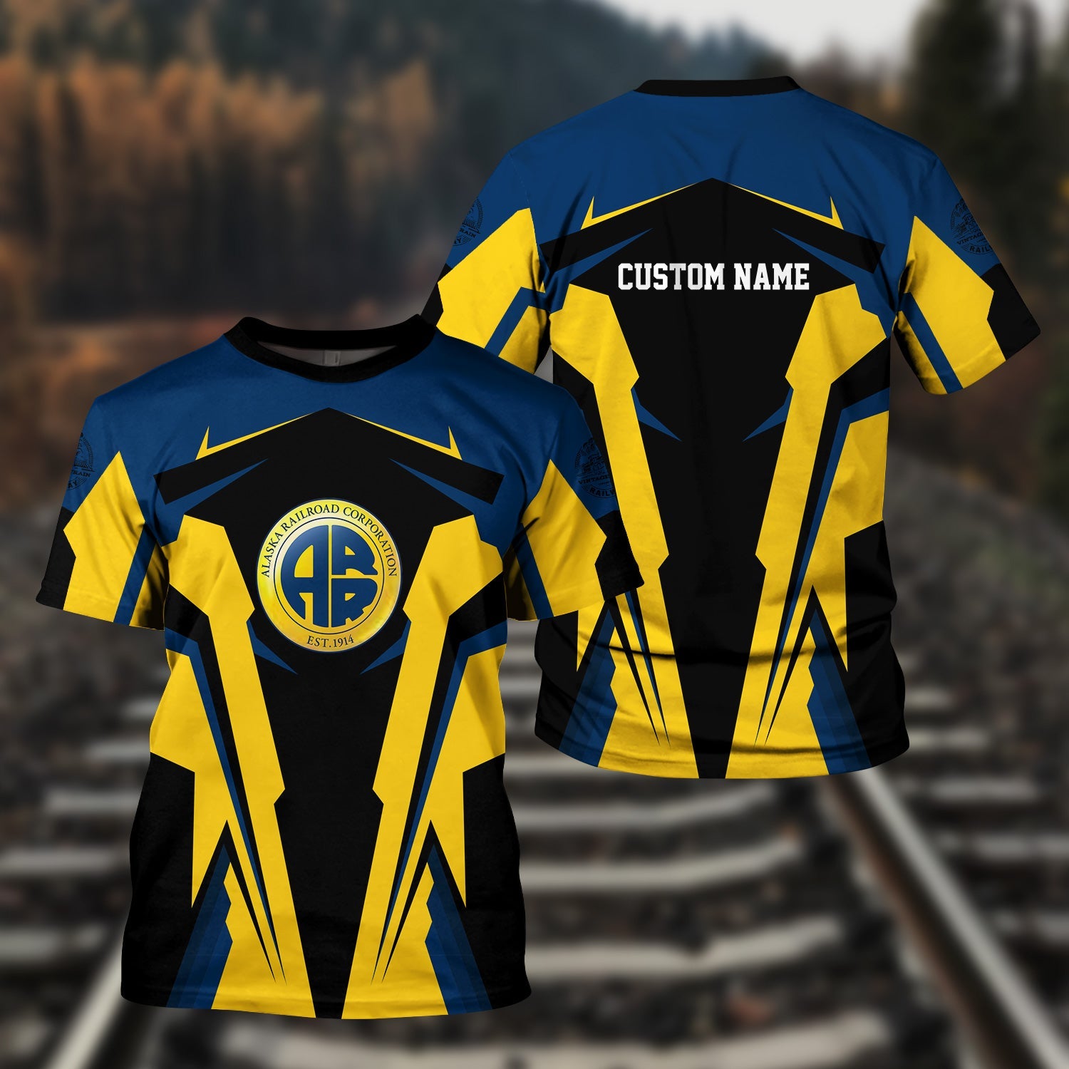 Railspirit Personalized Alaska Railroad T Shirt Strong Line Style Train Unisex Shirt All Over Print