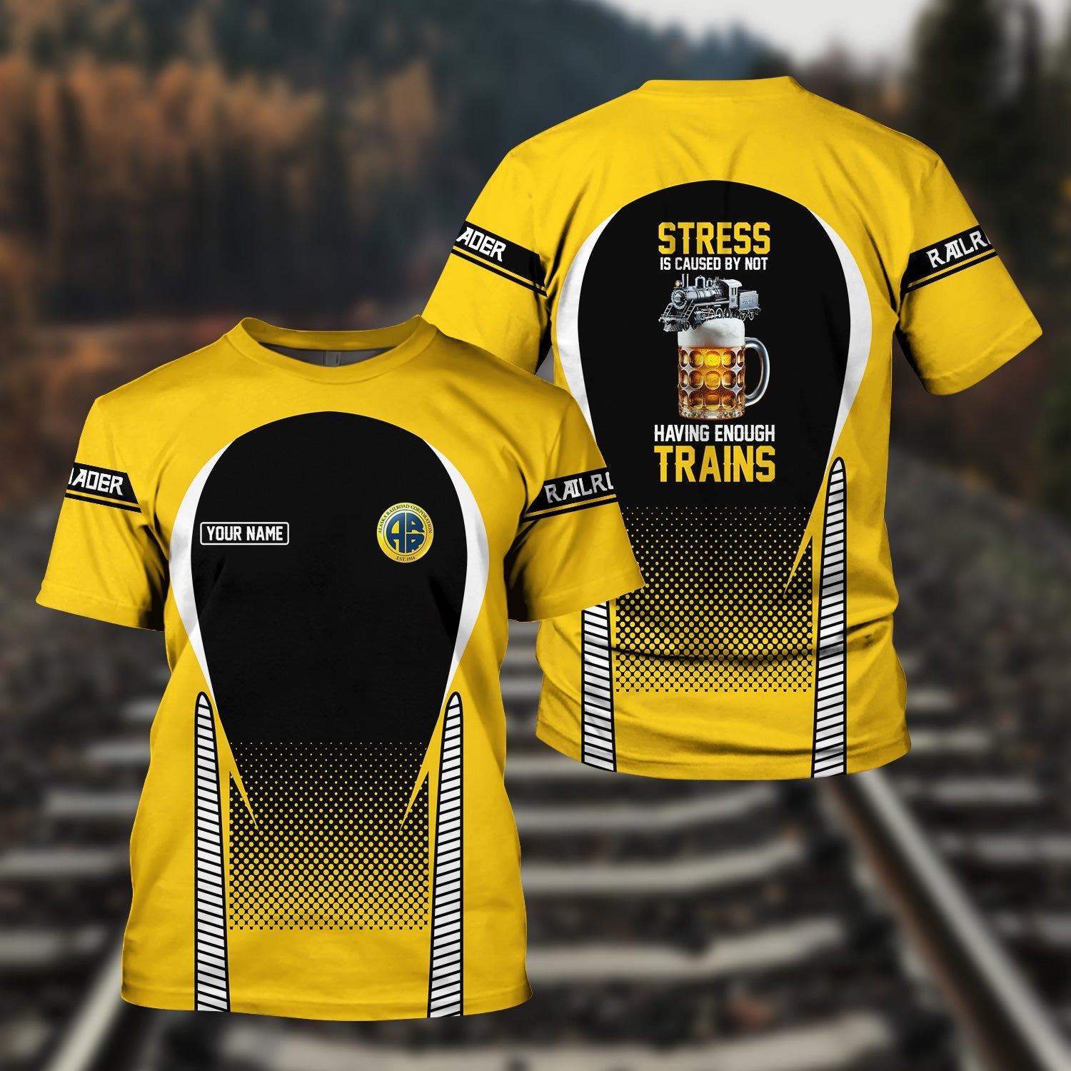 Railspirit Personalized Alaska Railroad T Shirt Stress Is Caused By Not Having Enough Trains Shirt All Over Print