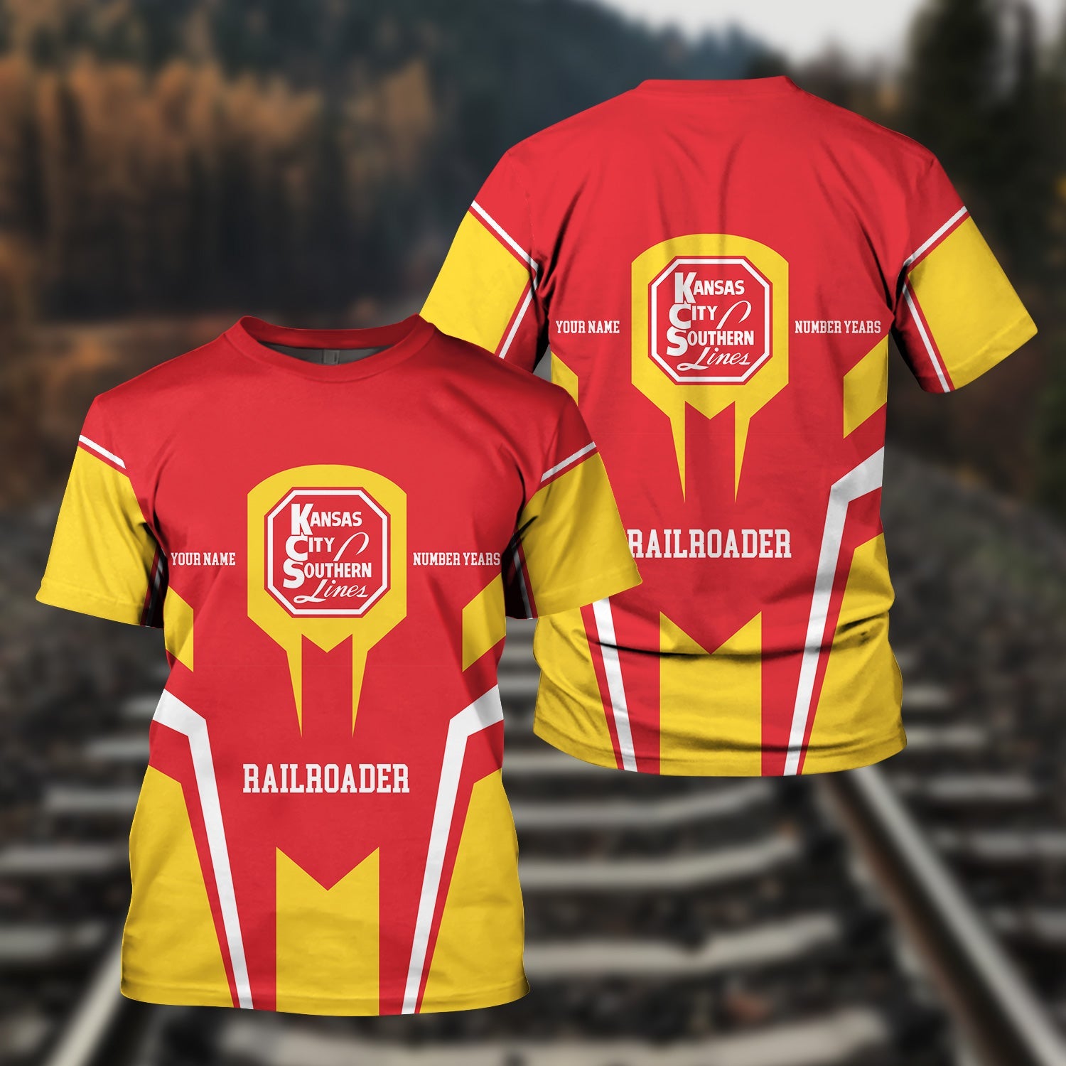 Railspirit Personalized Kansas City Southern T-Shirt Custom Year Railroader Shirt Gift Idea For Train Lover