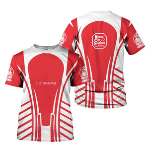 Railspirit Personalized Kansas City Southern T-Shirt Striped Railroad Style Train Shirt All Over Print