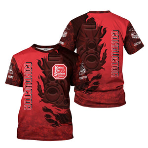 Railspirit Personalized Kansas City Southern T-Shirt Blazing Style with Custom Position Train Shirt