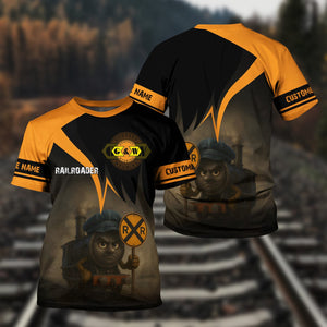 Railspirit Personalized Genesee & Wyoming Inc. Railroad T-Shirt Angry Train Shirt Gift Idea For Train Lover