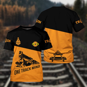 Railspirit Personalized Genesee & Wyoming Inc. Railroad T Shirt One Track Mind Unisex Train Shirt Gift Idea For Train Lover