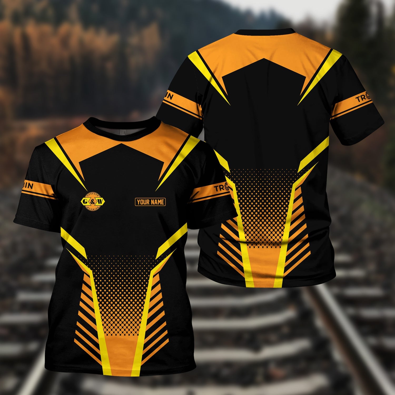 Railspirit Personalized Genesee & Wyoming Inc. Railroad T Shirt Unisex Train Shirt All Over Print