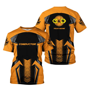 Railspirit Personalized Genesee & Wyoming Inc. Railroad T-Shirt Standout Style with Custom Position Train Shirt