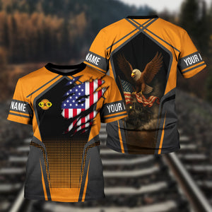 Railspirit Personalized Genesee & Wyoming Inc. Railroad T Shirt American Eagle Vintage Train Shirt