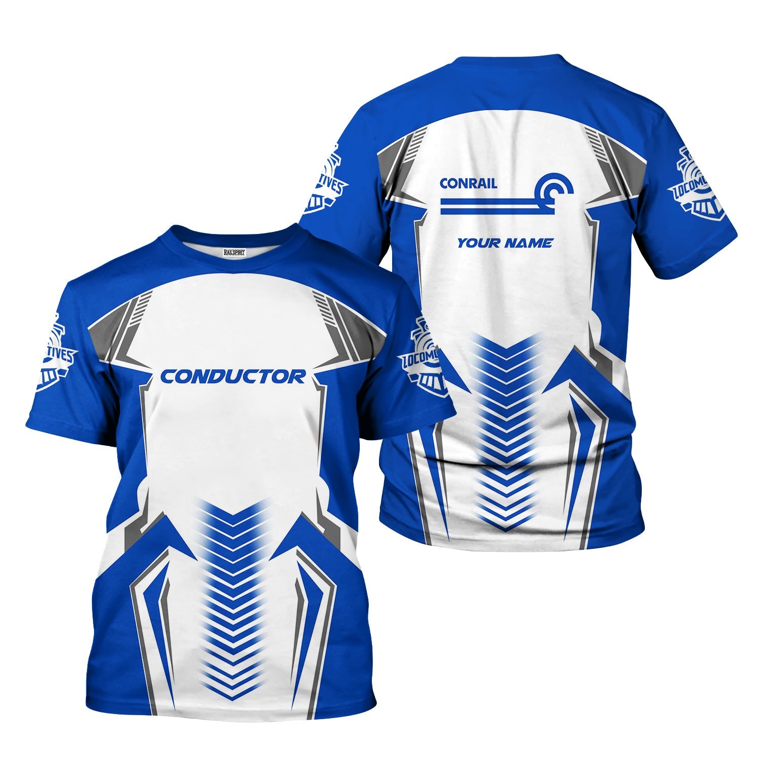 Railspirit Personalized Conrail Railroad T-Shirt Standout Style with Custom Position Train Shirt