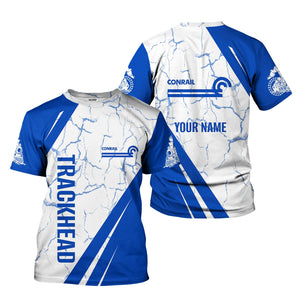 Railspirit Personalized Conrail Railroad T-Shirt Crackle Texture Style Shirt For Trackhead