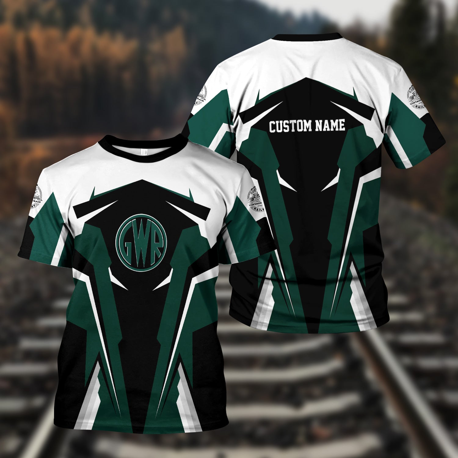 Railspirit Personalized Great Western Railway T Shirt Strong Green Line Style Shirt Gift Idea For Train Lover