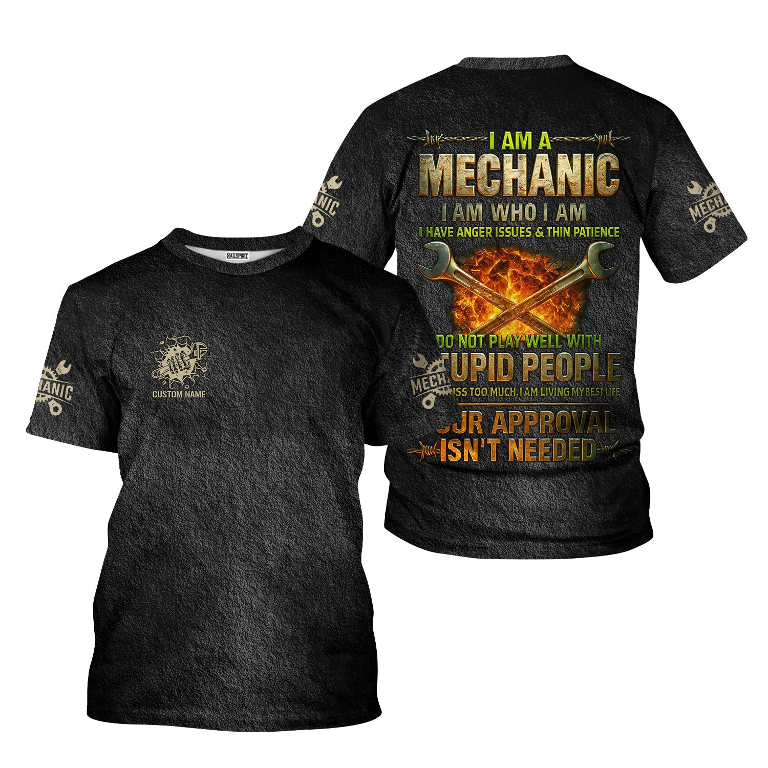 Custom Name Mechanic Shirt I Am A Mechanic I Am Who I Am I Have Anger Issues And Thin Patience T Shirt