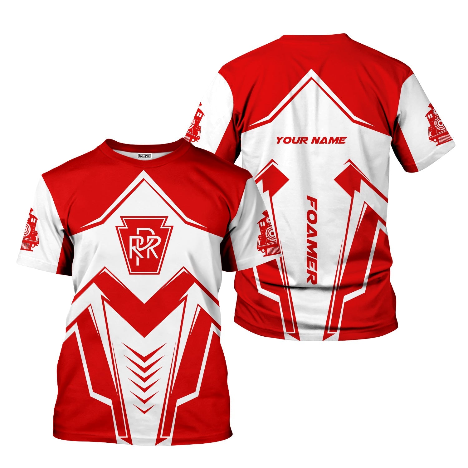 Railspirit Personalized Pennsylvania Railroad T-Shirt Railway Trainspotter Style Shirt Gift Idea For Foamers