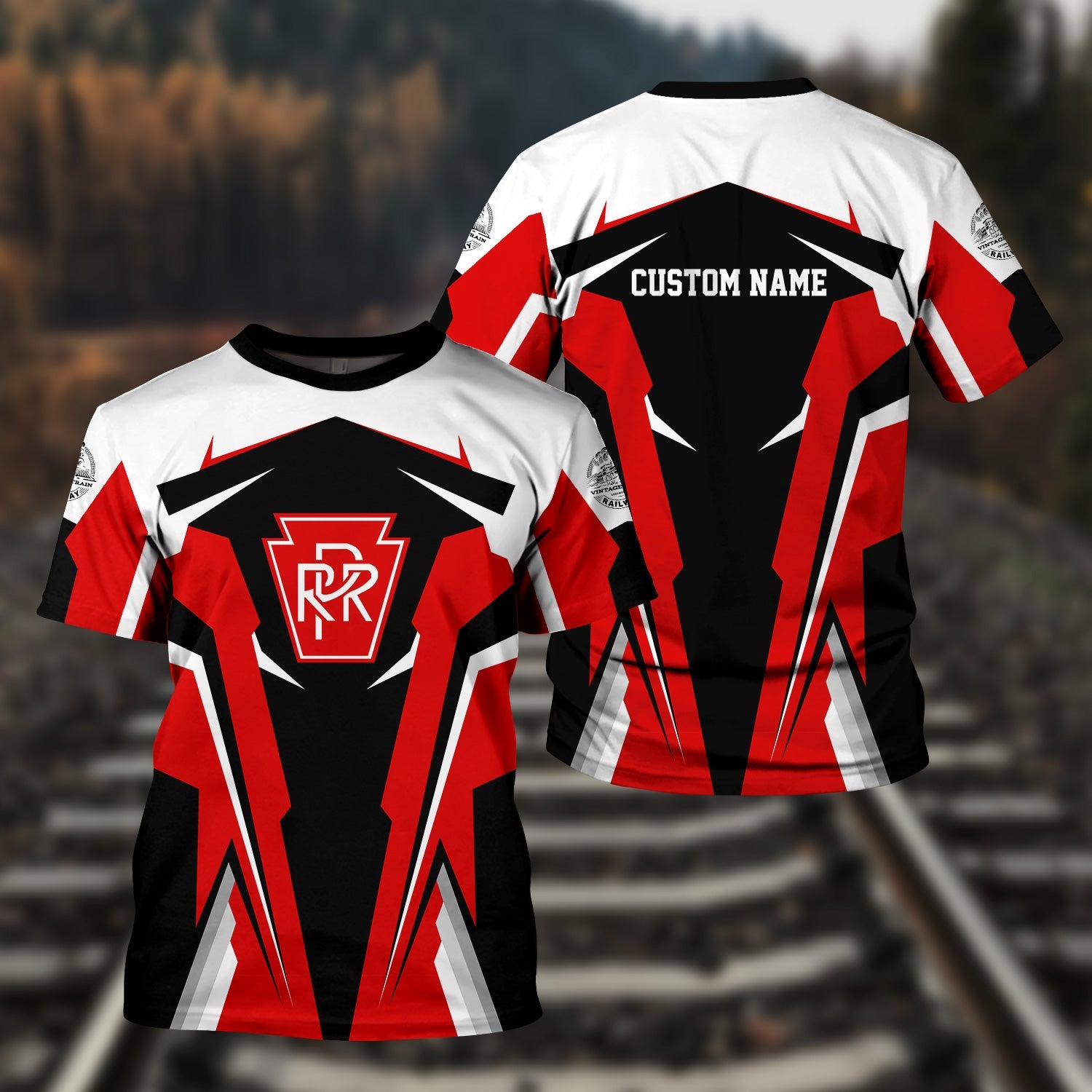 Railspirit Personalized Pennsylvania Railroad T Shirt Strong Line Style Train Unisex Shirt All Over Print