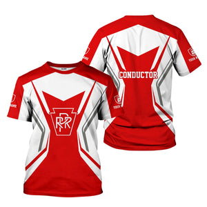 Railspirit Personalized Pennsylvania Railroad T-Shirt Unique Style with Custom Job Train Shirt