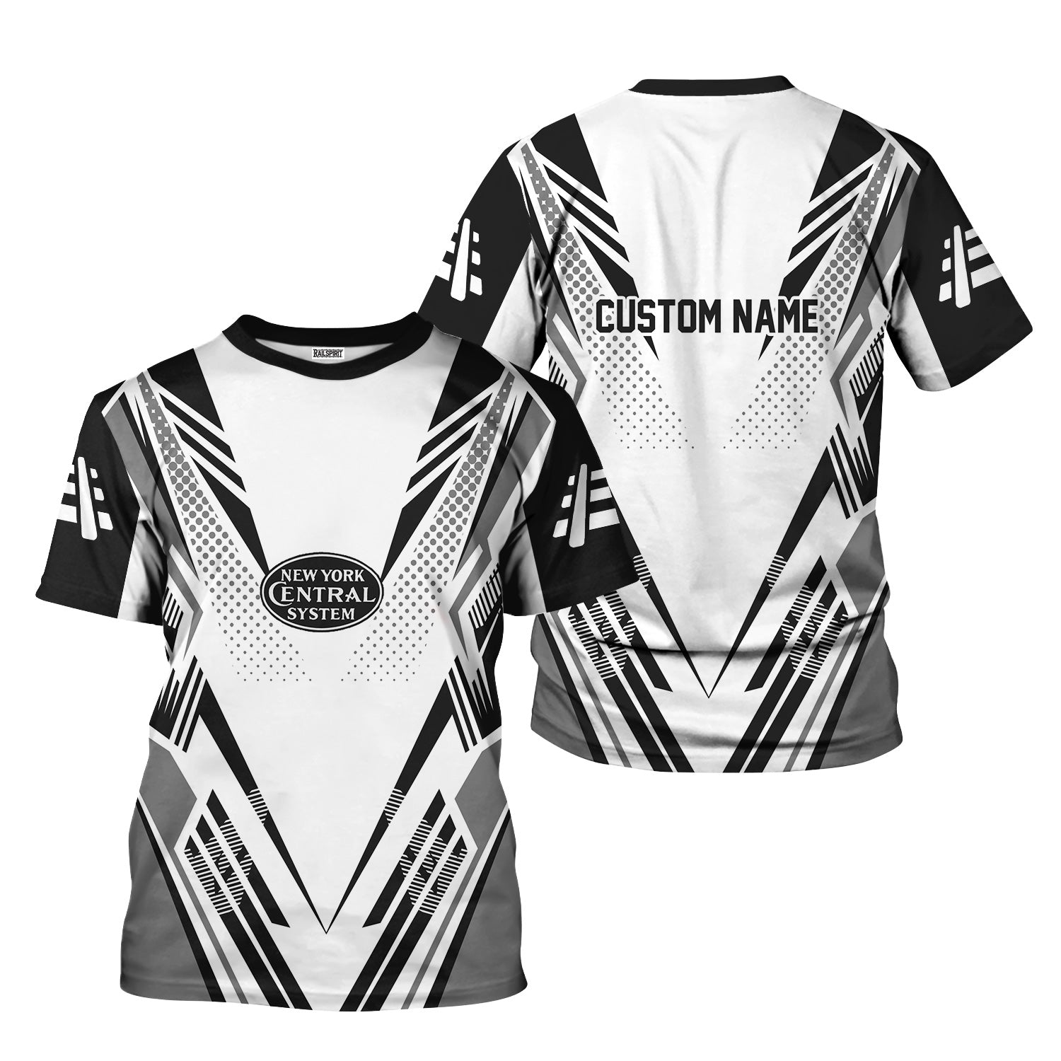 Railspirit Personalized New York Central Railroad T-Shirt Railroad Tribute Design Train Shirt for Train Lovers