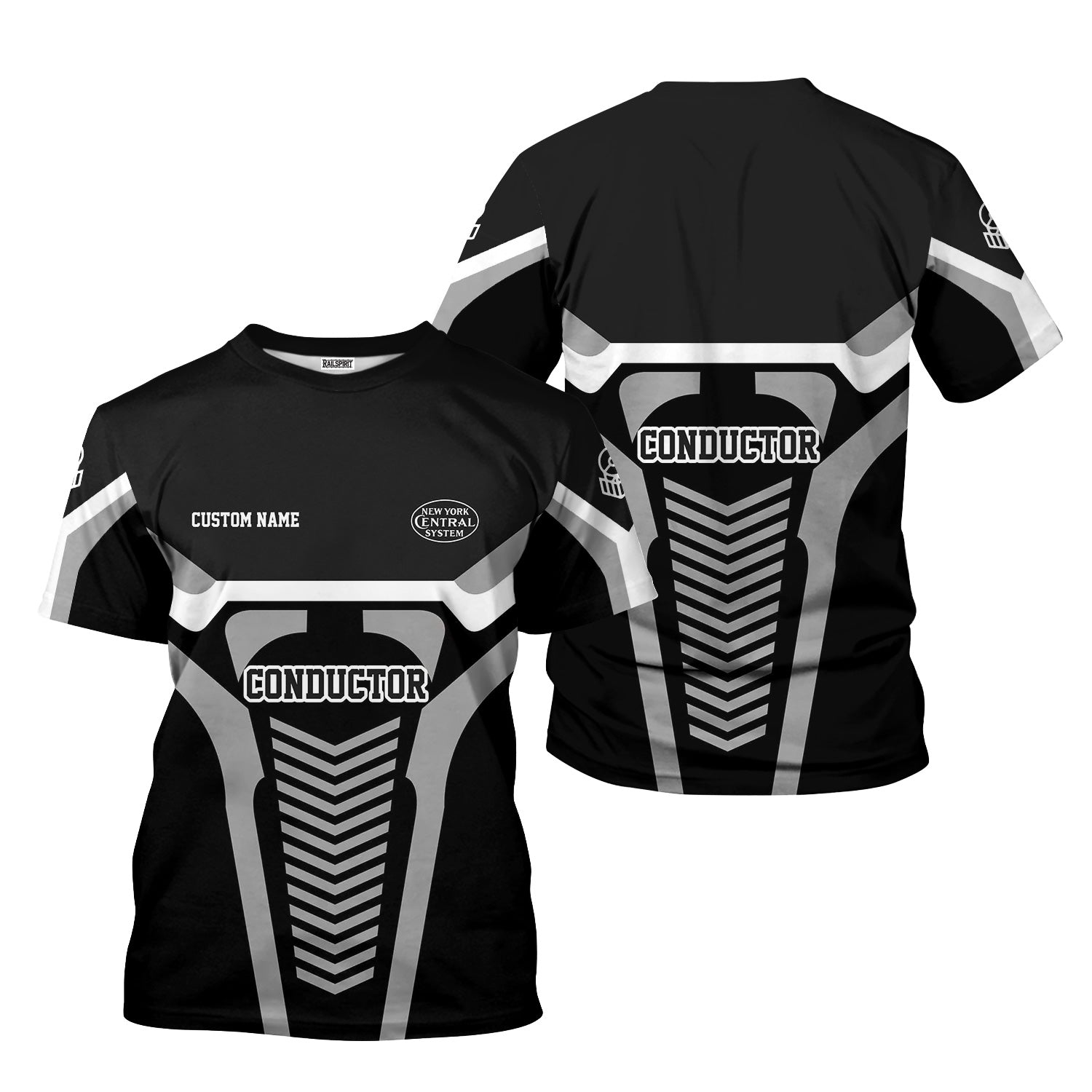 Railspirit Personalized New York Central Railroad T-Shirt Track-Inspired with Custom Job Position Train Shirt