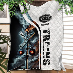 Railspirit Personalized New York Central Railroad Premium Quilts Railroad Crossing Sign Quilts All Over Print