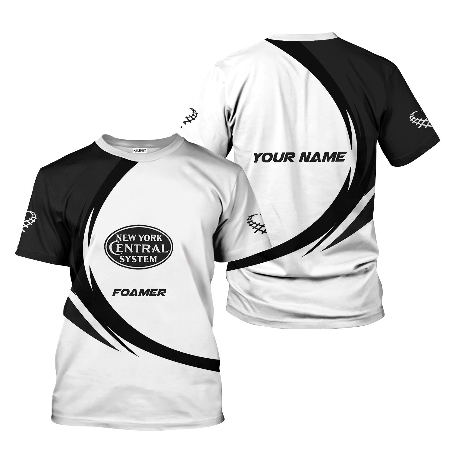 Railspirit Personalized New York Central Railroad T-Shirt Unique Graphic Style Shirt For Train Enthusiasts