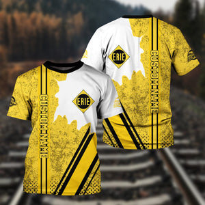 Railspirit Personalized Erie Railroad T-Shirt All Over Printed Unisex Shirt